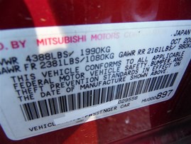 2009 MITSUBISHI LANCER RALLIART RED 2.0 TURBO AT 193910